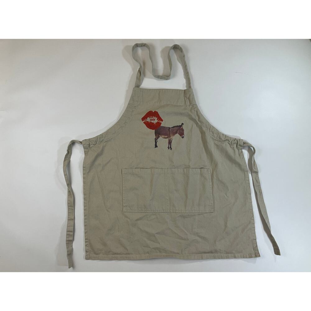 CafePress Kiss My Ass Donkey Apron Beige 100% Cotton Funny Novelty Cooking